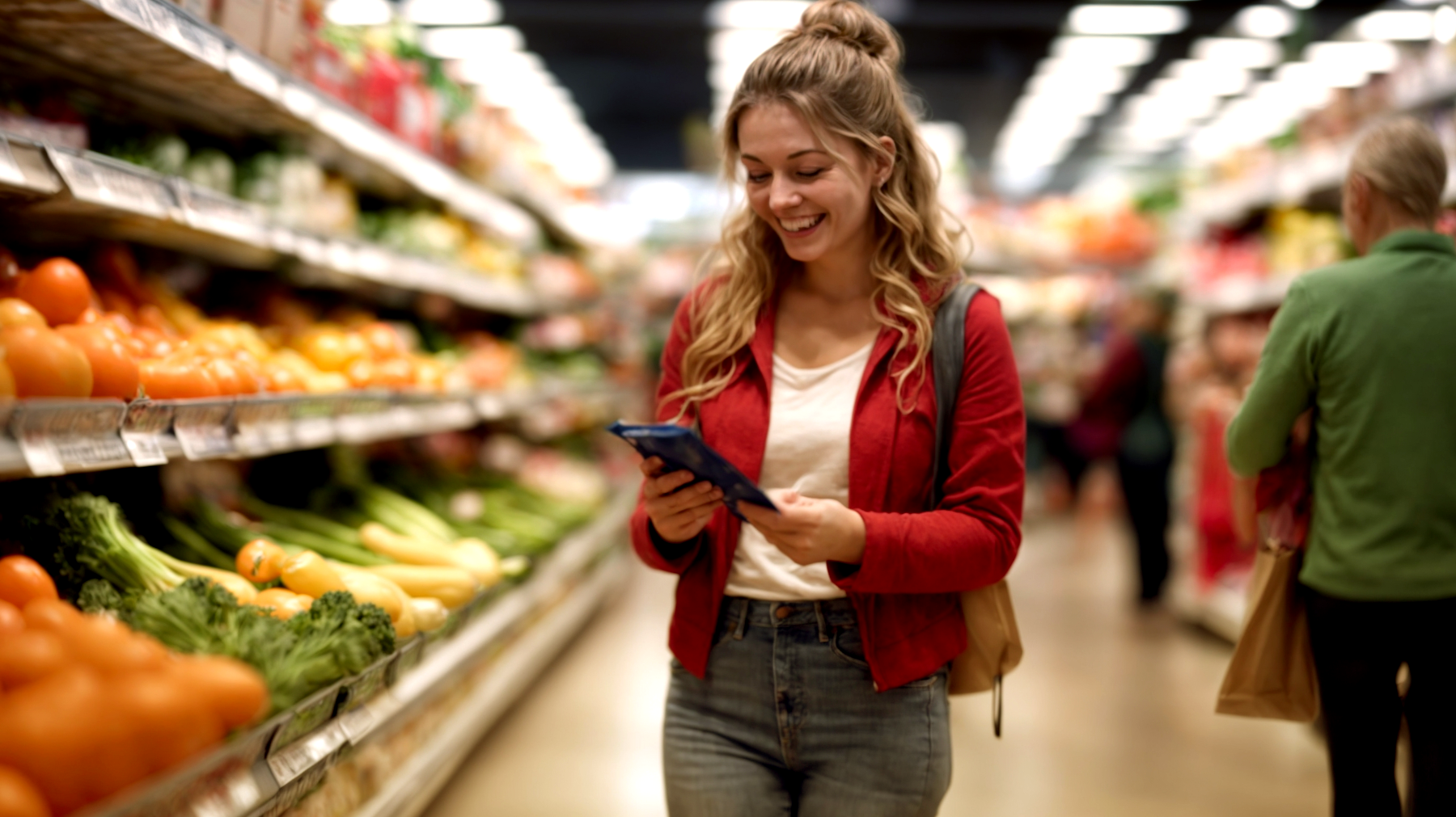 Lista della spesa carrello supermercato prodotti stagionali"
