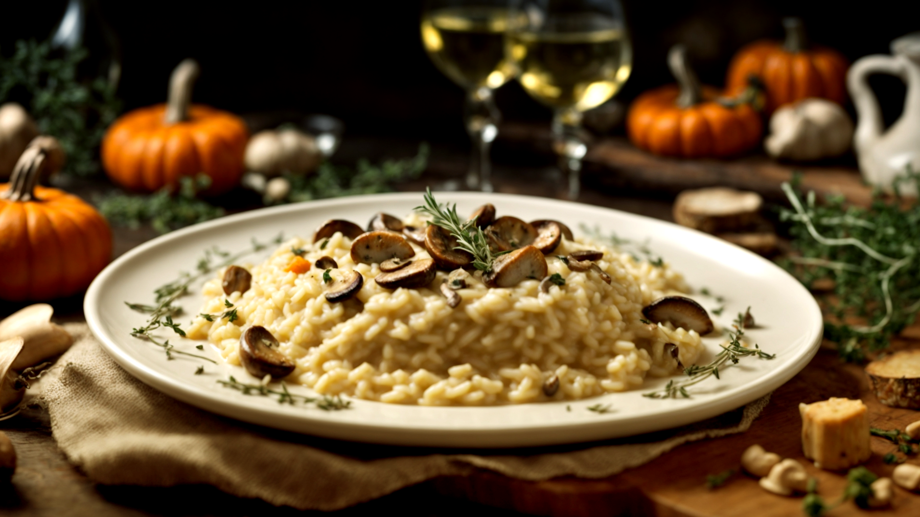 Risotto funghi porcini zucca"