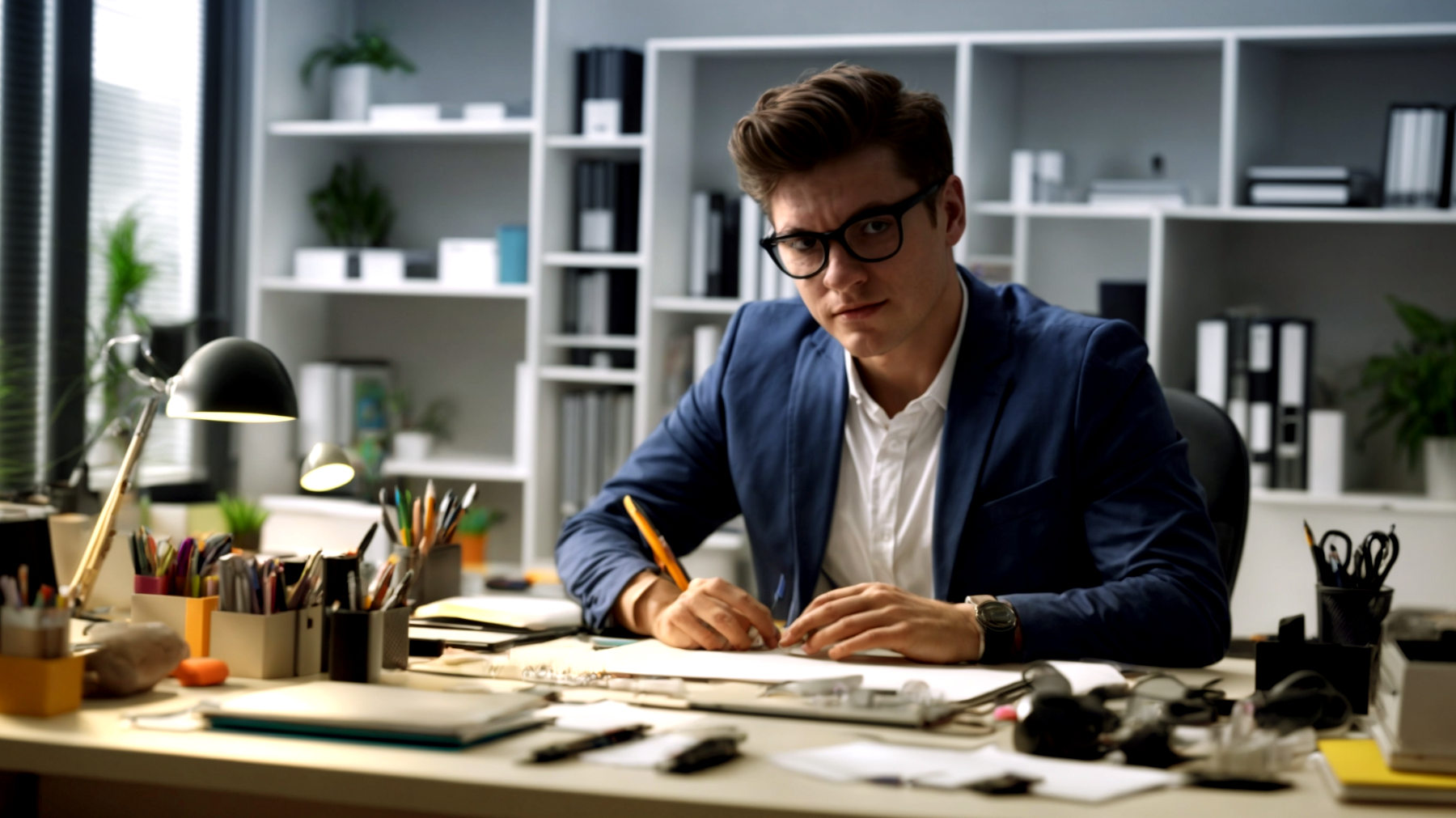 scrivania ordinata strumenti di lavoro personalizzazione"